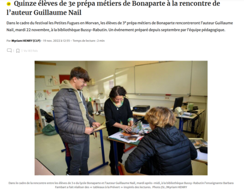 Screenshot_2022-11-22 Autun Quinze élèves de 3e prépa métiers de Bonaparte à la rencontre de l’auteur Guillaume Nail(1).png